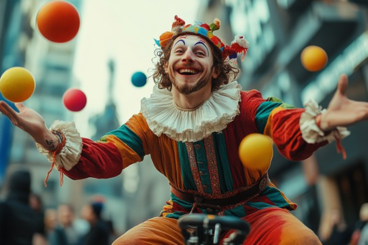 Street performer juggling Waterloo Busker Carnival
