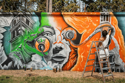 colorful urban mural Canada