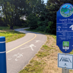 Laurel Trail Waterloo Ontario entry sign and path