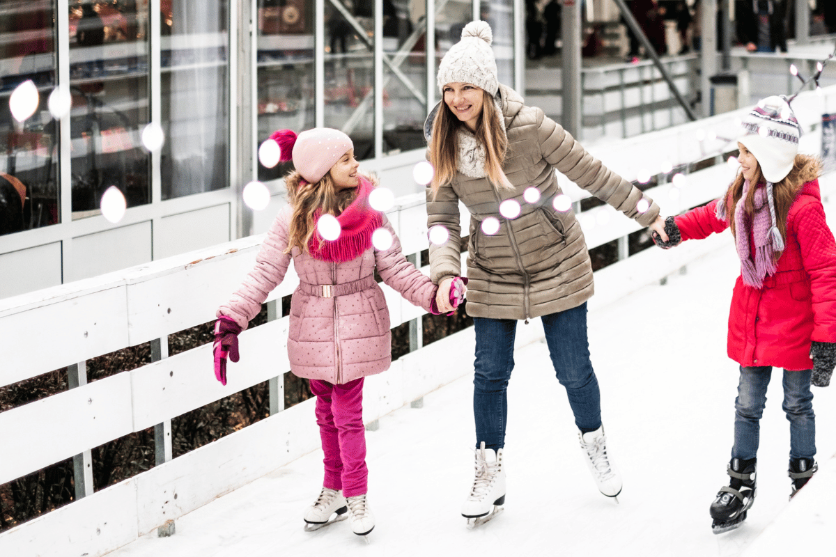public ice skating family